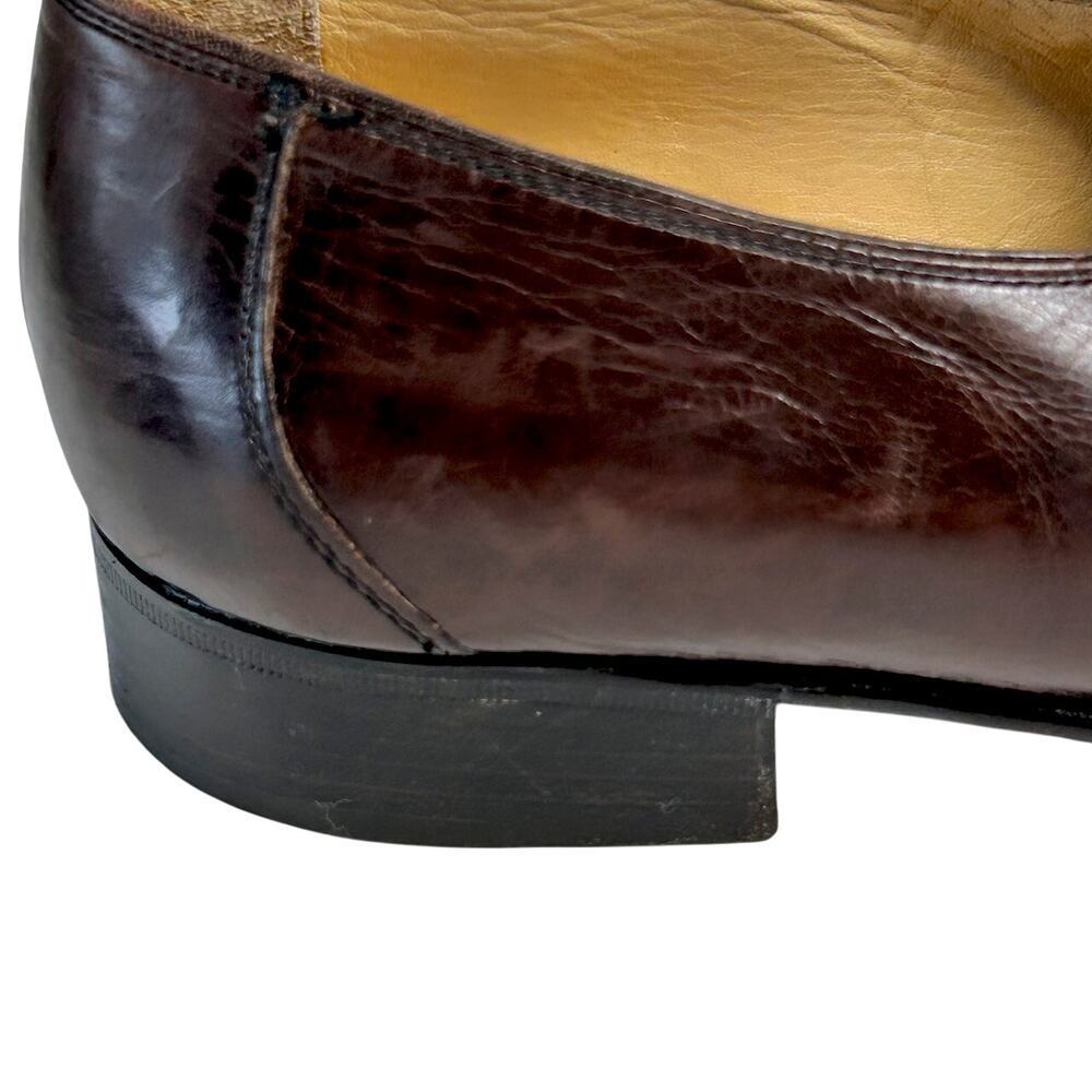 Vintage Bruno Magli Mens Burgundy leather Italian Loafers Size 8M Exotic skin - Picture 16 of 16